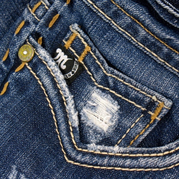 COPY - Mek Denim - Oaxaca Easy Bootcut Distressed Sz 28 - Picture 5 of 8